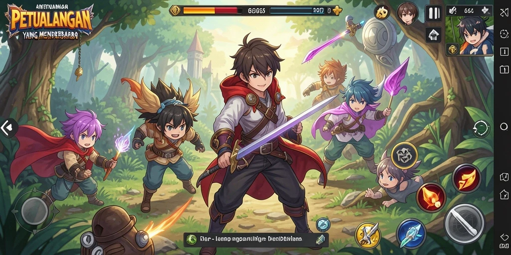 Screenshot gameplay 66D menampilkan pertarungan karakter Anime yang seru.