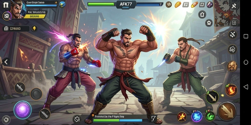 Tampilan aksi pertarungan seru di AFK77.