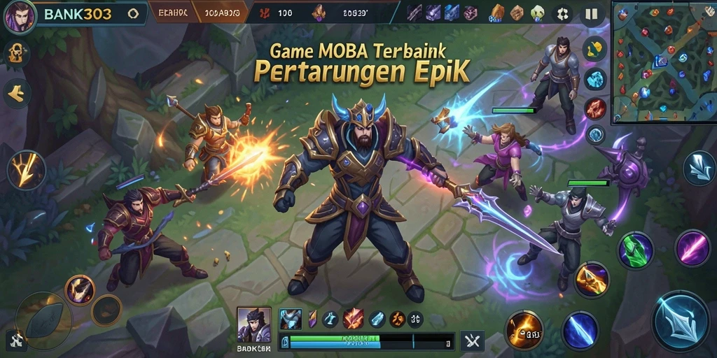 Gameplay BANK303 menampilkan pertarungan tim yang mendebarkan.