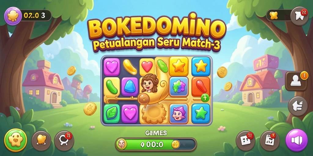 Tampilan menarik dari gameplay BOKEDOMINO yang seru.