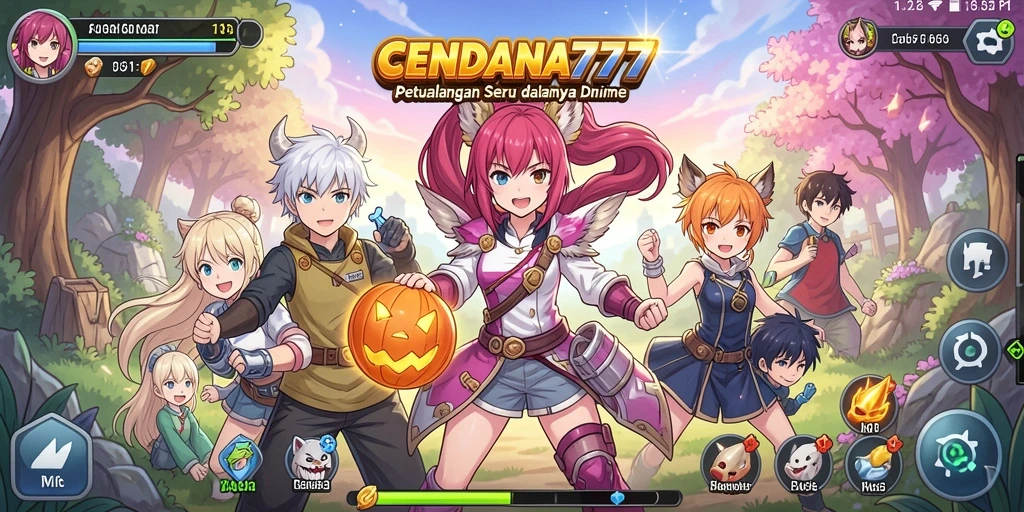 Tampilan seru dari gameplay CENDANA777 yang penuh aksi anime.