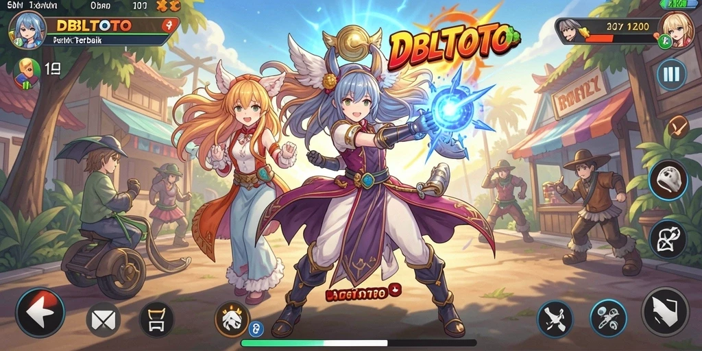 Tampilan gameplay menakjubkan dari DBLTOTO dengan karakter anime yang hidup.