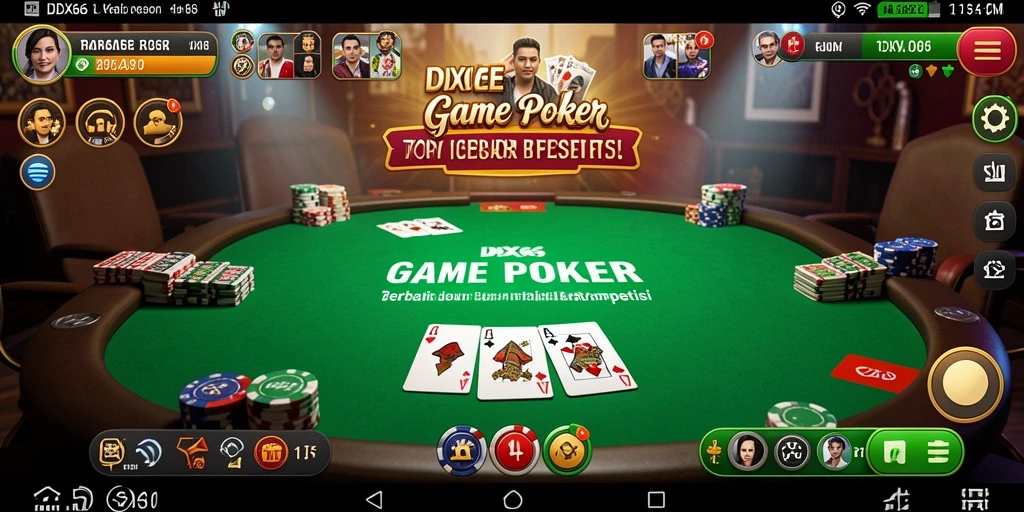 Tampilan gameplay Poker yang mendebarkan di IDX66.