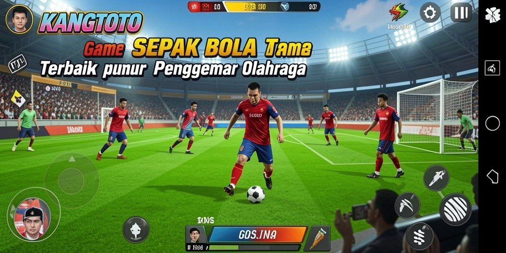 Tampilan menarik dari gameplay sepak bola di KANGTOTO.
