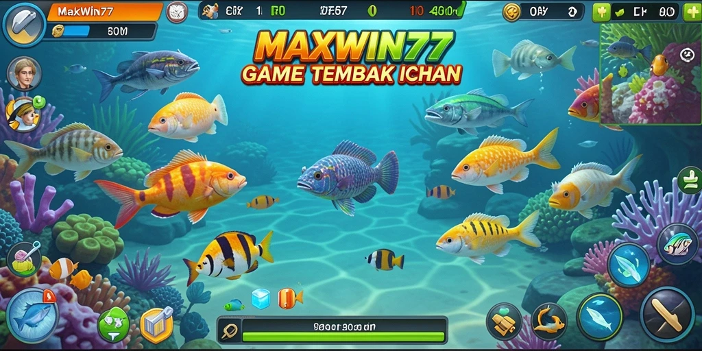 Screenshot gameplay MAXWIN77 menampilkan serunya berburu ikan.