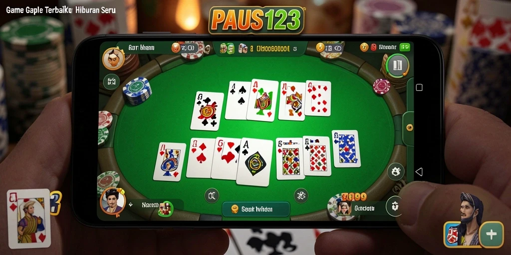 Screenshot dari gameplay PAUS123 yang menampilkan suasana bermain Gaple.