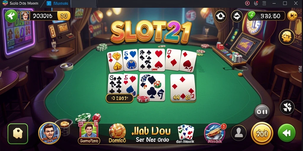 Screenshot SLOT21 menampilkan aksi gameplay Domino yang mendebarkan dengan grafis yang menarik.