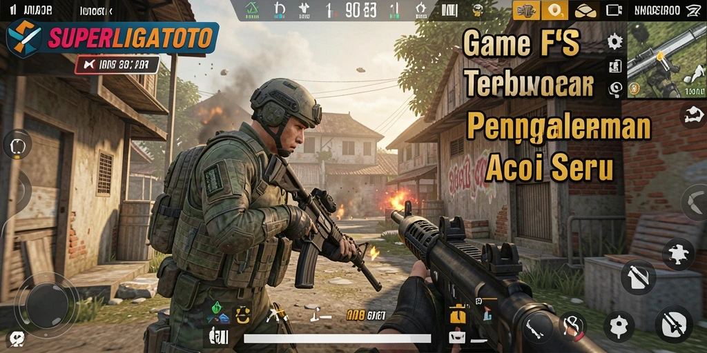 Tampilan aksi seru dalam gameplay SUPERLIGATOTO FPS.